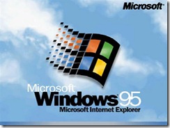 1995.8.24 Windows 95 ——“蓝天白云”并突出显示了集成的IE浏览器